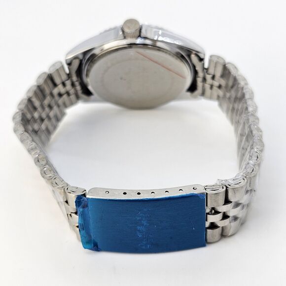 August Steiner 40MM Men's Watch Diamond Hour Markers Gray Bracelet Day Date 8.5" - Picture 6 of 10